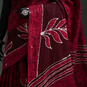 Pure mul cotton hand block batik print saree 03