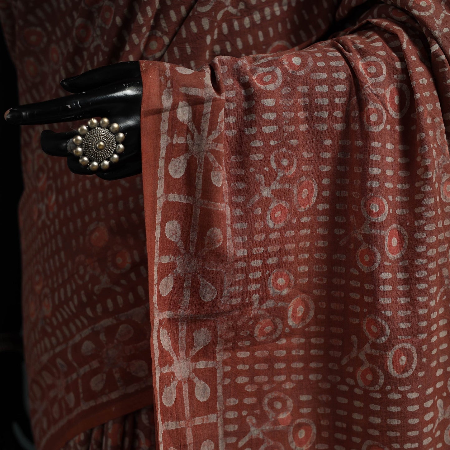 Pure mul cotton hand block batik print saree 11