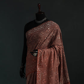 Pure mul cotton hand block batik print saree 11