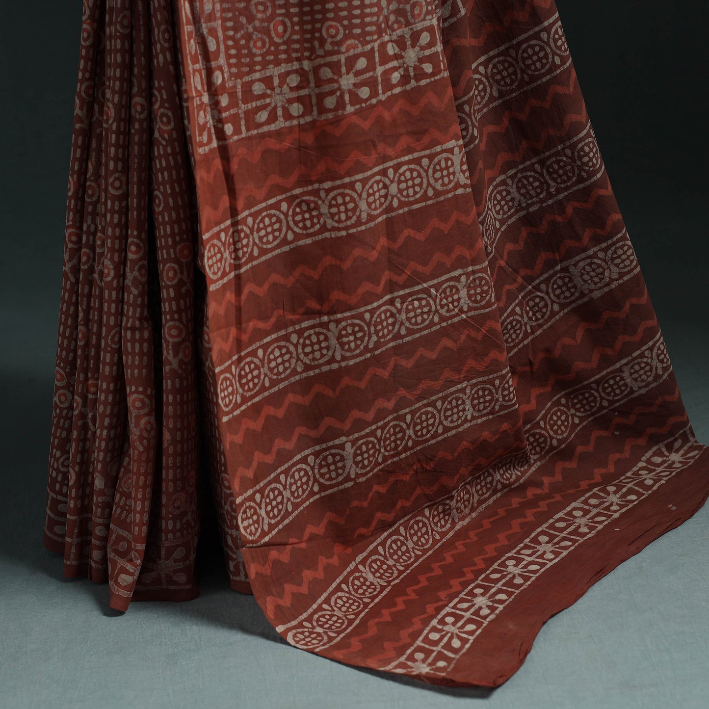 Pure mul cotton hand block batik print saree 11