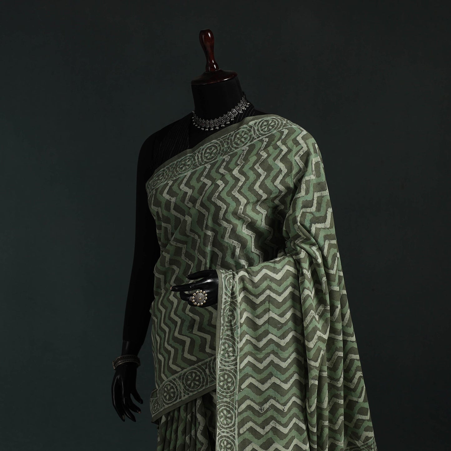 Pure mul cotton hand block batik print saree 12
