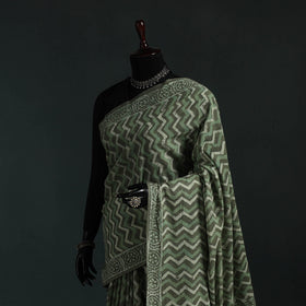 Pure mul cotton hand block batik print saree 12