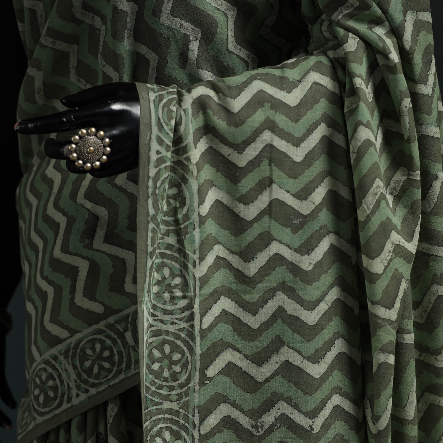 Pure mul cotton hand block batik print saree 12