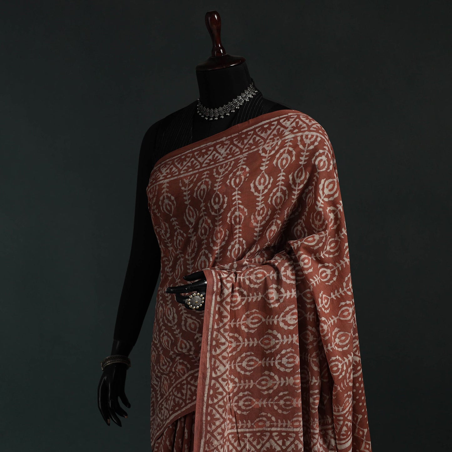 Pure mul cotton hand block batik print saree 13