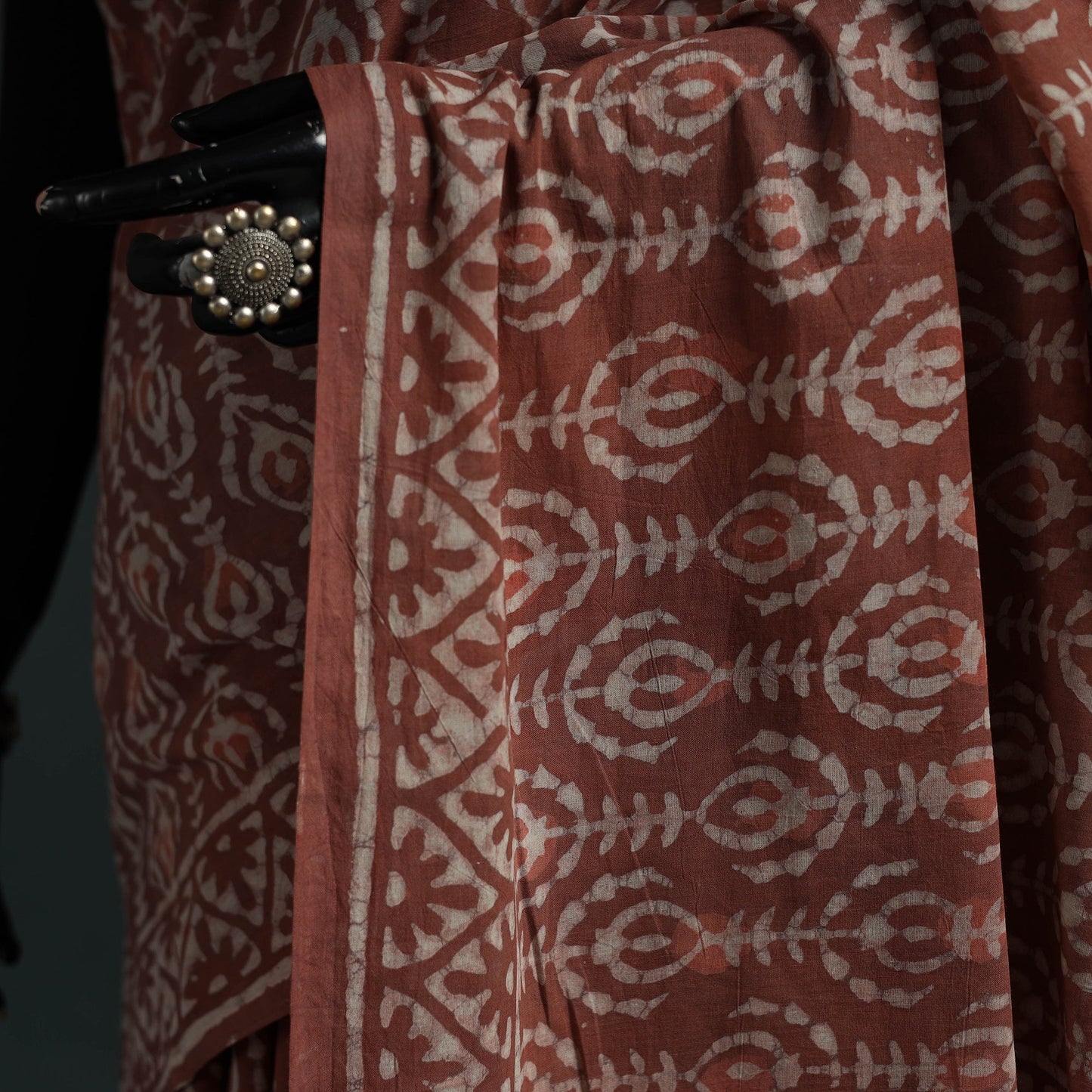 Pure mul cotton hand block batik print saree 13