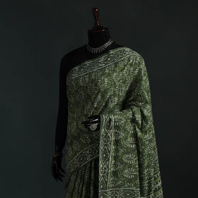 Pure mul cotton hand block batik print saree 14