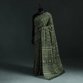 Pure mul cotton hand block batik print saree 14