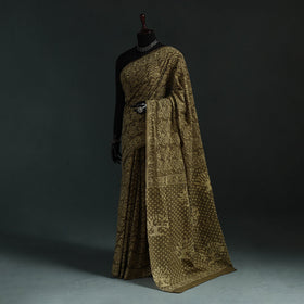 Pure mul cotton hand block batik print saree 15