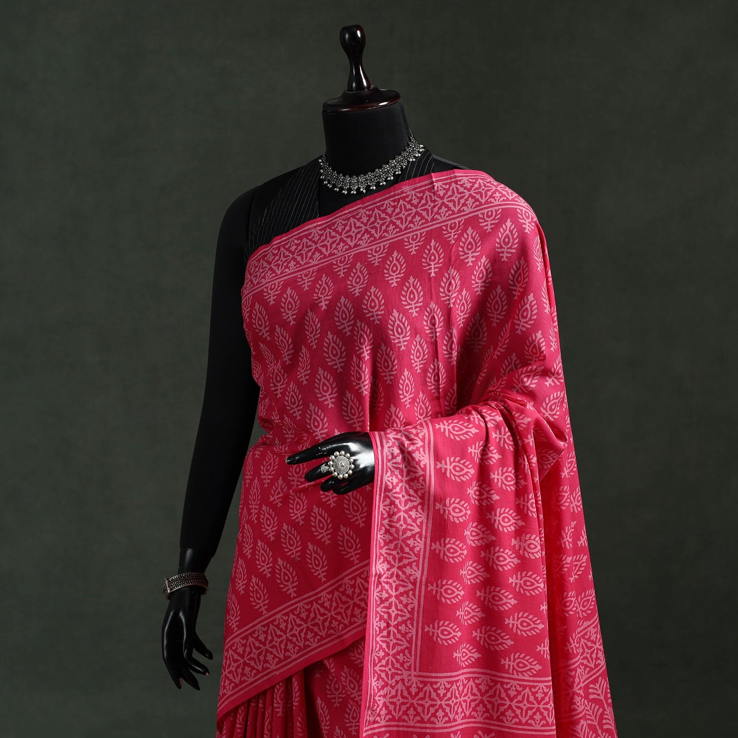 Pure mul cotton hand block batik print saree 23