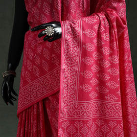 Pure mul cotton hand block batik print saree 23