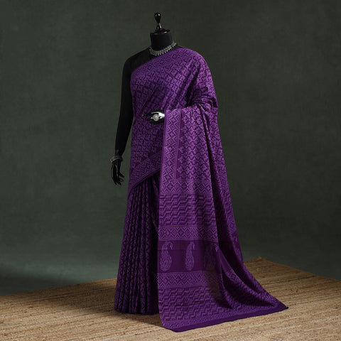 Pure mul cotton hand block batik print saree 34