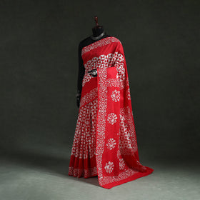 Pure mul cotton hand block batik print saree 34