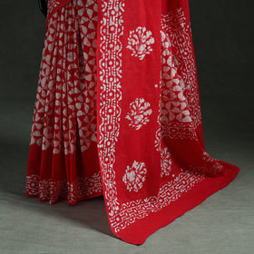 Pure mul cotton hand block batik print saree 34