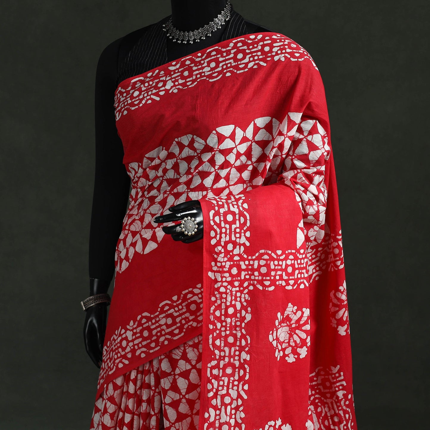 Pure mul cotton hand block batik print saree 34