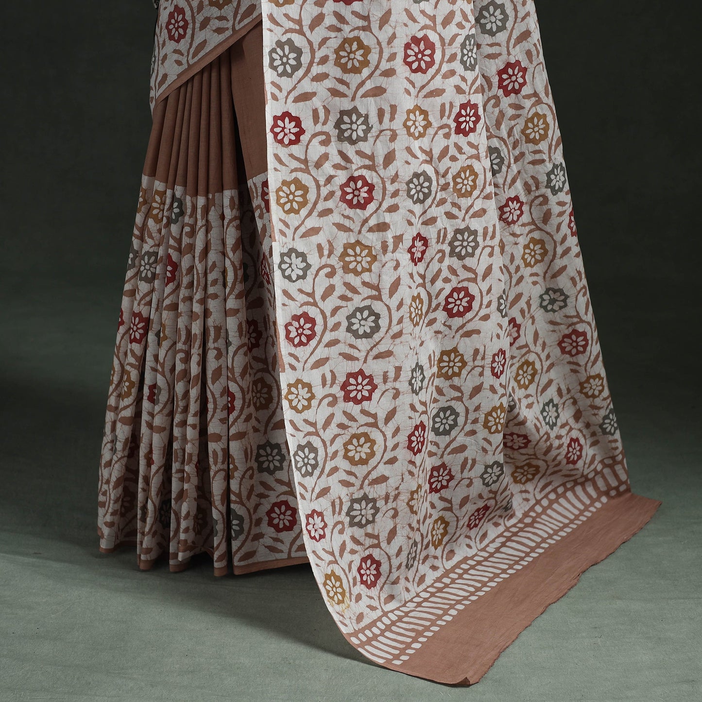 Pure mul cotton hand block batik print saree 36