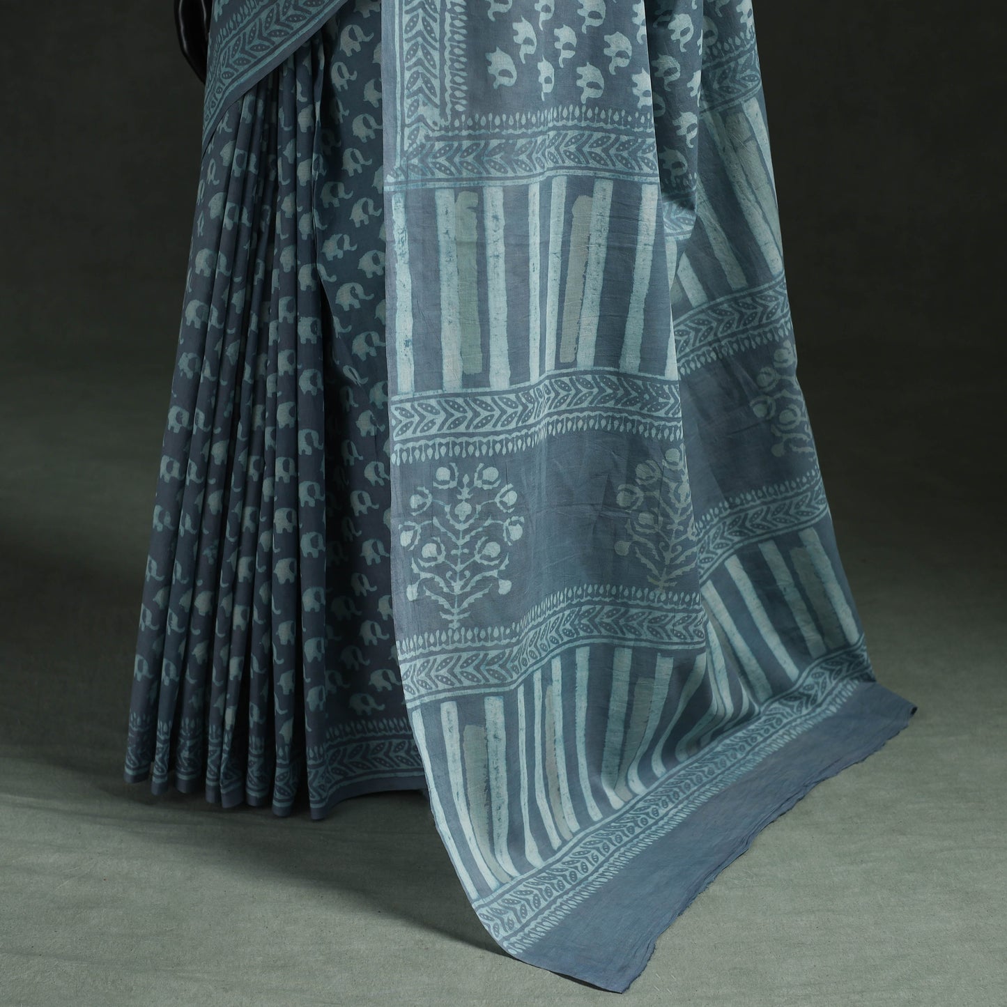 Pure mul cotton hand block batik print saree 37