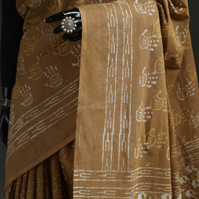 Pure mul cotton hand block batik print saree 38