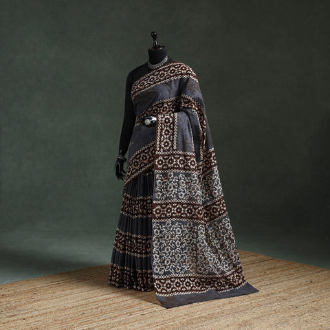 Pure mul cotton hand block batik print saree 49