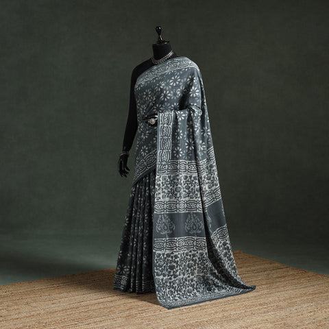 Pure mul cotton hand block batik print saree 49