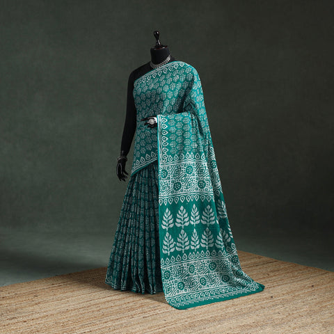 Pure mul cotton hand block batik print saree 52