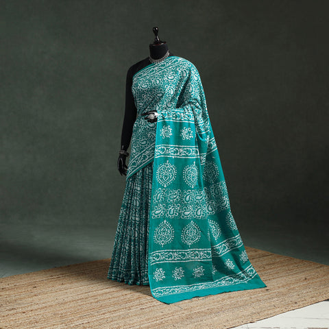 Pure mul cotton hand block batik print saree 54