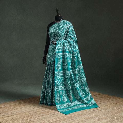 Pure mul cotton hand block batik print saree 55