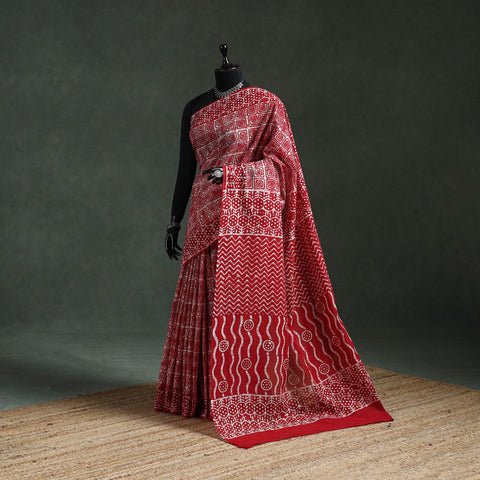 Pure mul cotton hand block batik print saree 56