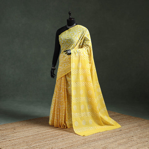 Pure mul cotton hand block batik print saree 57