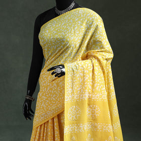 Pure mul cotton hand block batik print saree 59