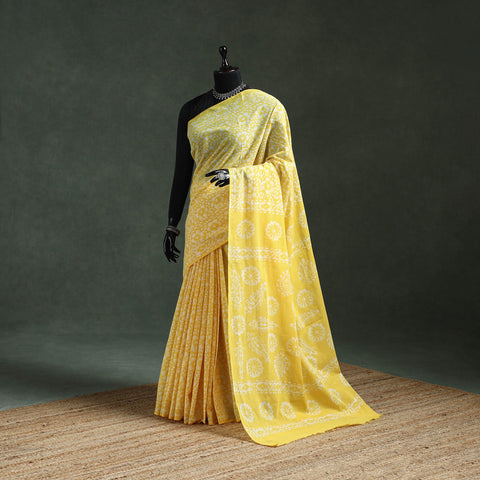 Pure mul cotton hand block batik print saree 62