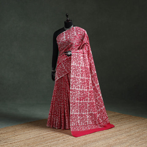 Pure mul cotton hand block batik print saree 69