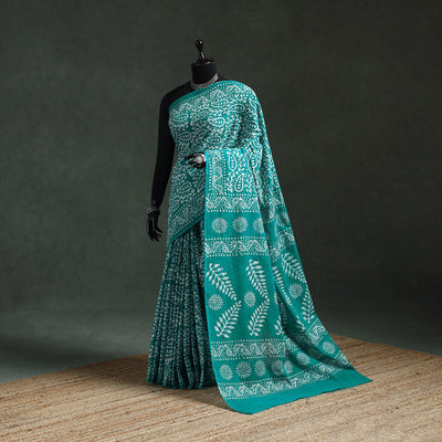 Pure mul cotton hand block batik print saree 70