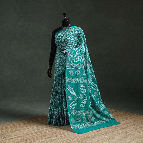 Pure mul cotton hand block batik print saree 70