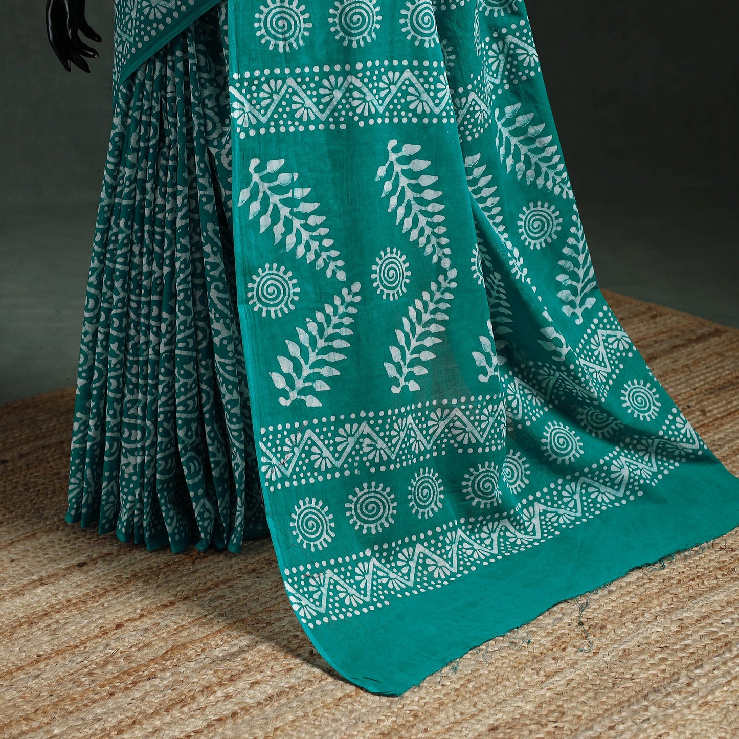 Pure mul cotton hand block batik print saree 70