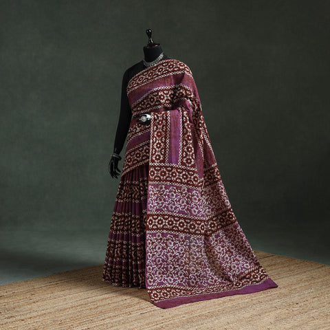 Pure mul cotton hand block batik print saree 74