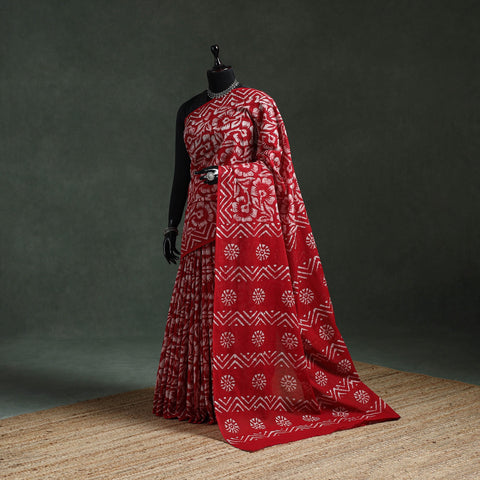 Pure mul cotton hand block batik print saree 79