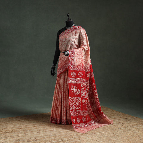 Pure mul cotton hand block batik print saree 84