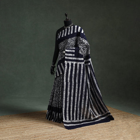 Pure mul cotton hand block batik print saree 86