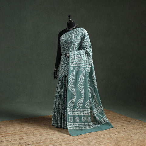 Pure mul cotton hand block batik print saree 88