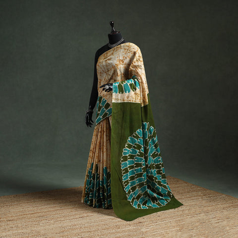 Pure mul cotton hand block batik print saree 89