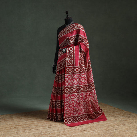 Pure mul cotton hand block batik print saree 91