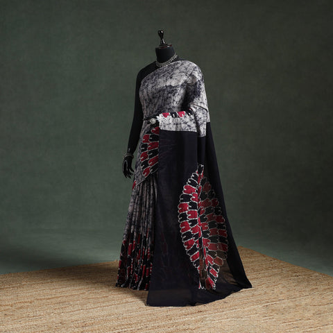 Pure mul cotton hand block batik print saree 93