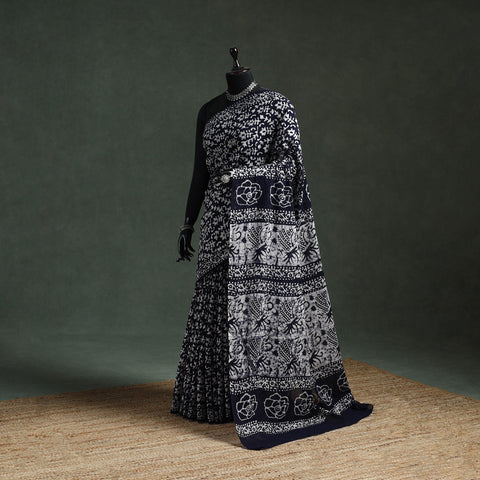 Pure mul cotton hand block batik print saree 94