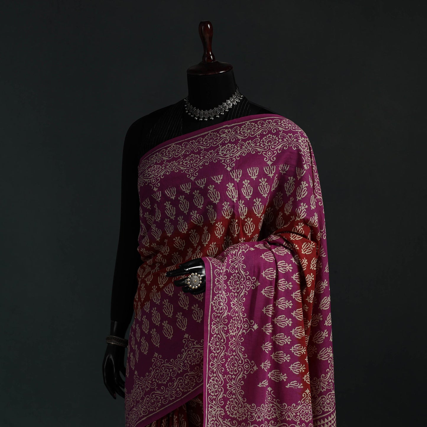 Pure mul cotton hand block jaipur print saree 18