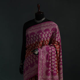 Pure mul cotton hand block jaipur print saree 18