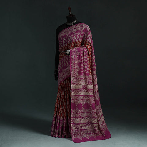 Pure mul cotton hand block jaipur print saree 18