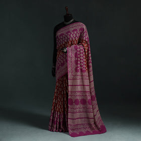 Pure mul cotton hand block jaipur print saree 18