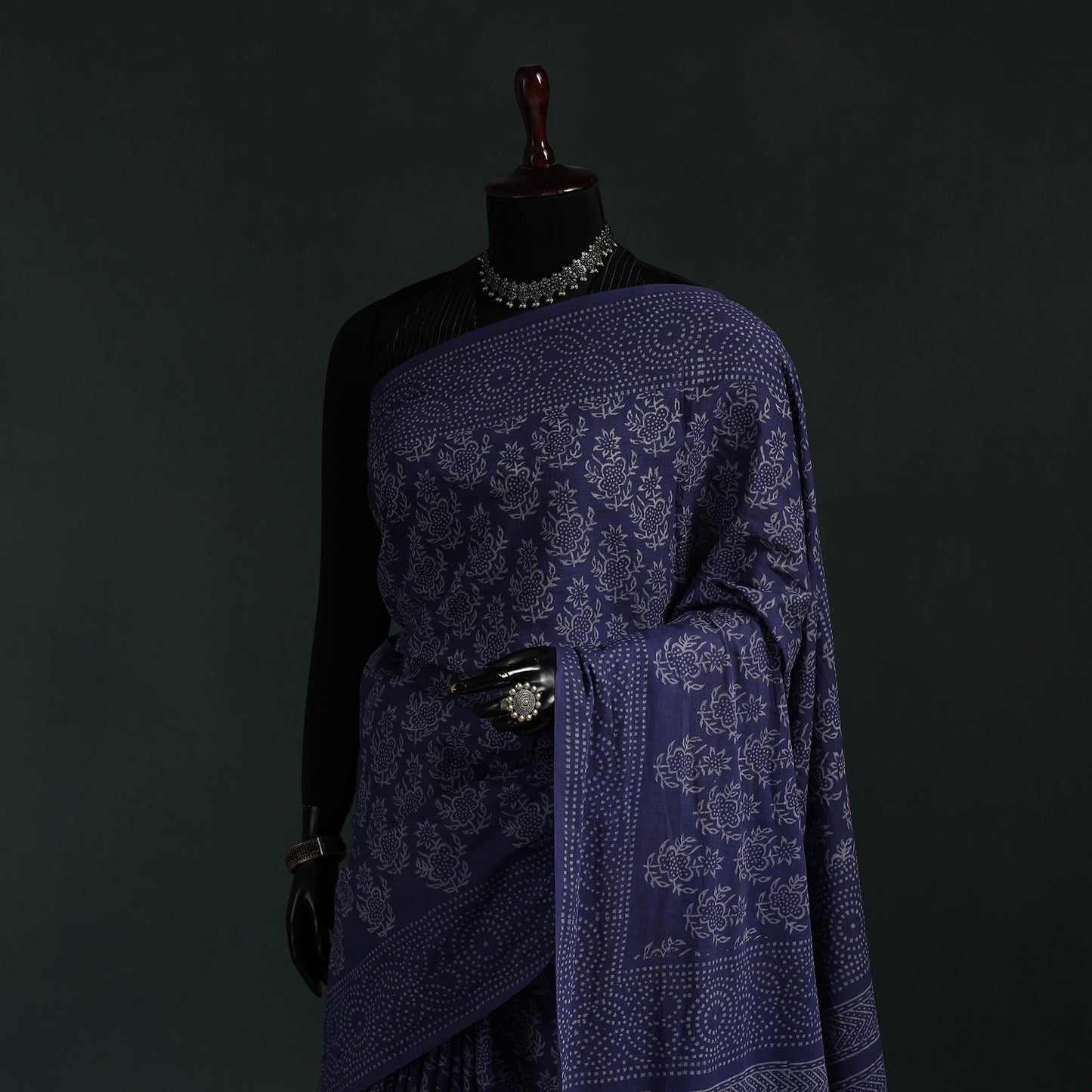 Pure mul cotton hand block jaipur print saree 19