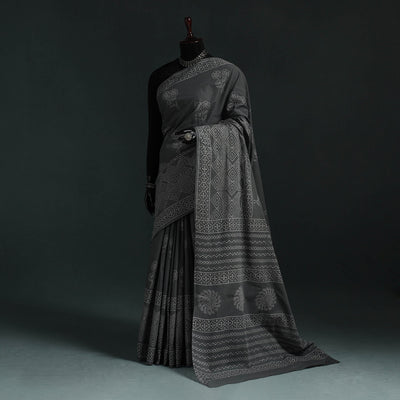 Pure mul cotton hand block jaipur print saree 24