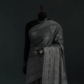Pure mul cotton hand block jaipur print saree 24